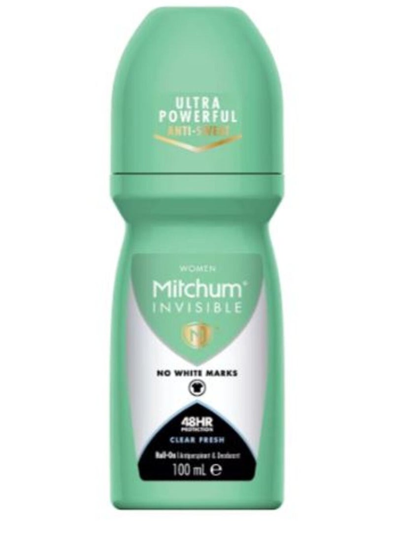 ميتشوم مزيل عرق رول اون كلير فريش للنساء، حماية متقدمة تدوم 48 ساعة، 100 مل