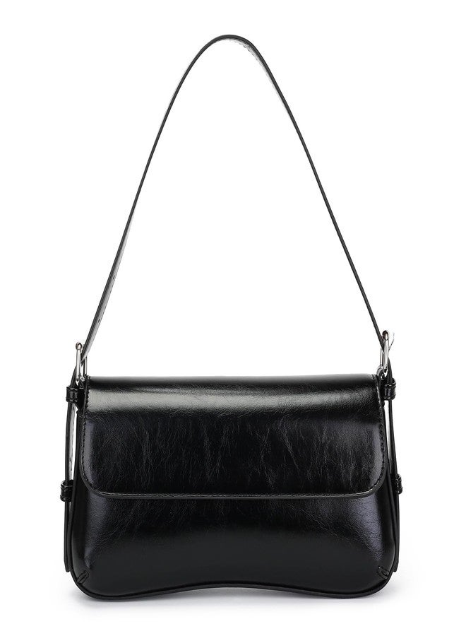 Herald Small Shoulder Bag for Women, Cute Going Out Purse Trendy Mini Clutch Hobo Handbag with Adjustable Strap (Black) - Image 1