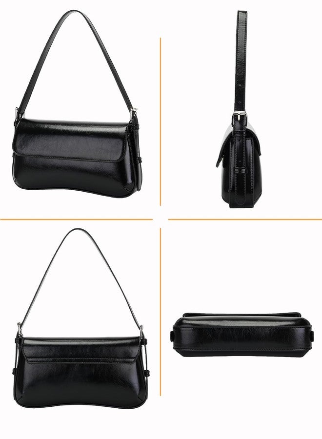 Herald Small Shoulder Bag for Women, Cute Going Out Purse Trendy Mini Clutch Hobo Handbag with Adjustable Strap (Black) - Image 4