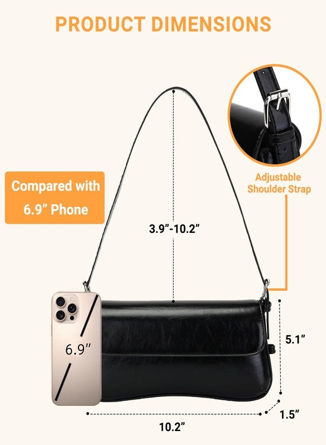 Herald Small Shoulder Bag for Women, Cute Going Out Purse Trendy Mini Clutch Hobo Handbag with Adjustable Strap (Black) - Image 5