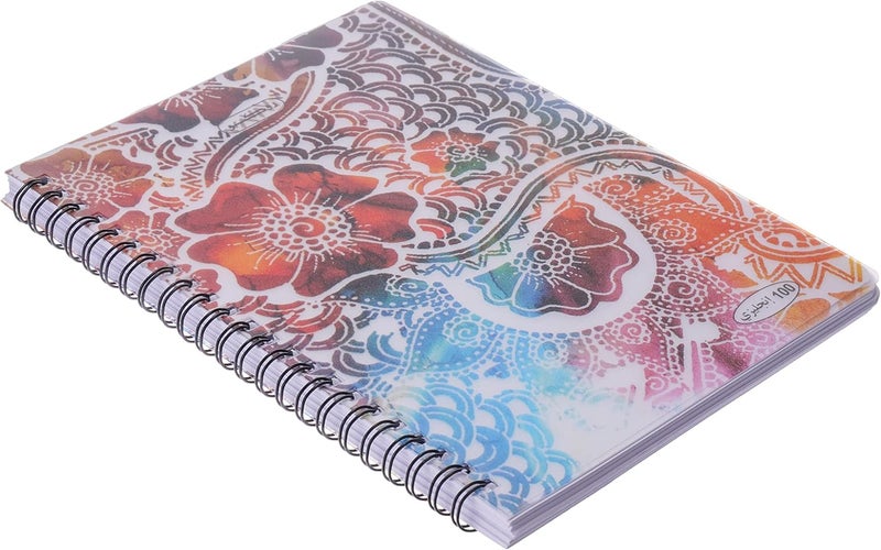 ROCO English 100 Sheets Fancy Spiral Note Book, A5 Size - Multicolor - Image 1