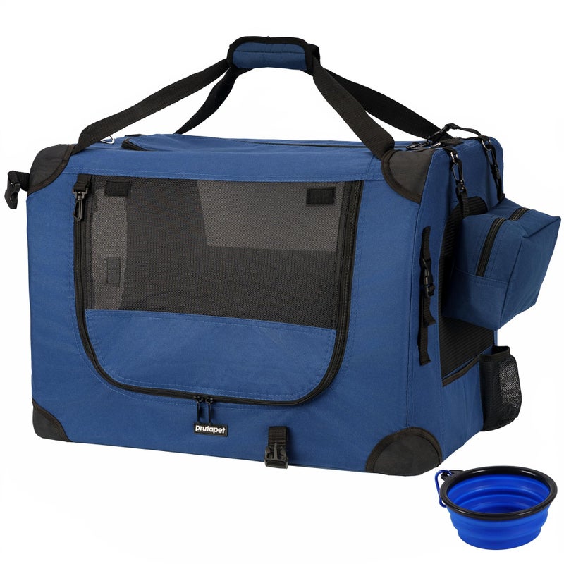 Prutapet Large Cat Carrier 24"x16.5"x16.5" Portable Dog Crate for Small Medium Dogs Collapsible Traveling Pet Crate with Collapsible Bowl - Image 1