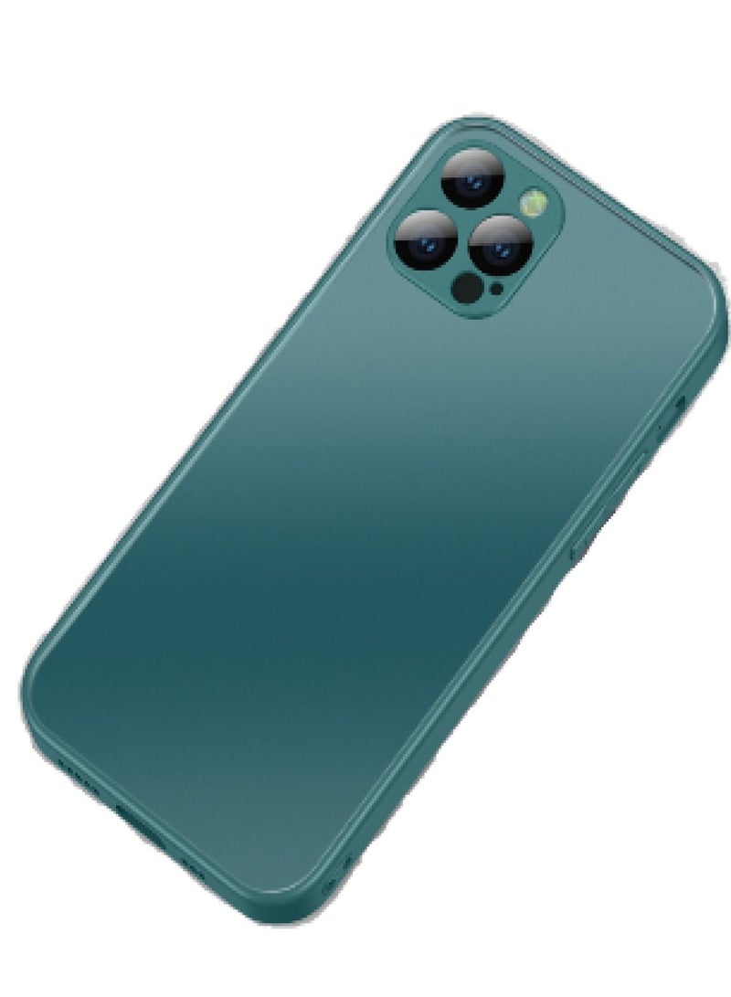 Loquat Suitable For iPhone Liquid Frosted Glass Case TPU Straight Side Case