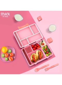 Snack attack Lunch Box for Kids School,Children Lunch Box with Compartments, Bento Box Children, Leak-proof Lunch Box for Girls and Boys, Snack Box, Perfect for School, Nursery & Trips (Pink Unicorn)  - Image 3