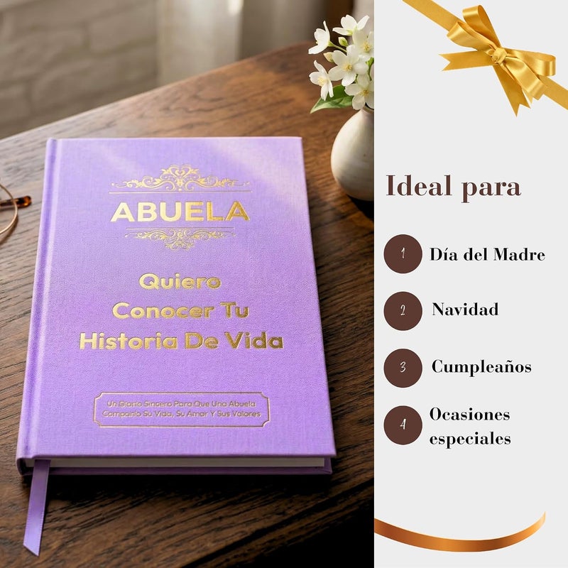 XKFCFC Abuela, Quiero Conocer Tu Historia de Vida (Tapa Dura): Regalo Emotivo para Mujeres – Perfecto para Cumpleaños, Día de Acción de Gracias, Día de la Madre y Navidad - Image 2