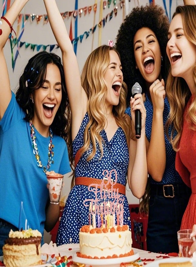 زينة كعكة عيد الميلاد الثلاثين من Tzwhwcx، بتصميم أنيق وجذاب، زينة كعكة ذهبية وردية لامعة، زينة كعكة، هدية مثالية لحفلة عيد الميلاد الثلاثين. - Image 3