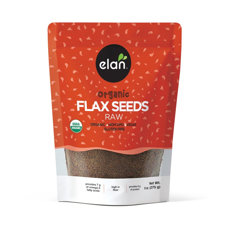 Elan Organic Flax Seed 9 oz Whole Seeds Raw Seeds NonGMO Vegan GlutenFree Kosher High in Fiber Gels Easily - Image 2