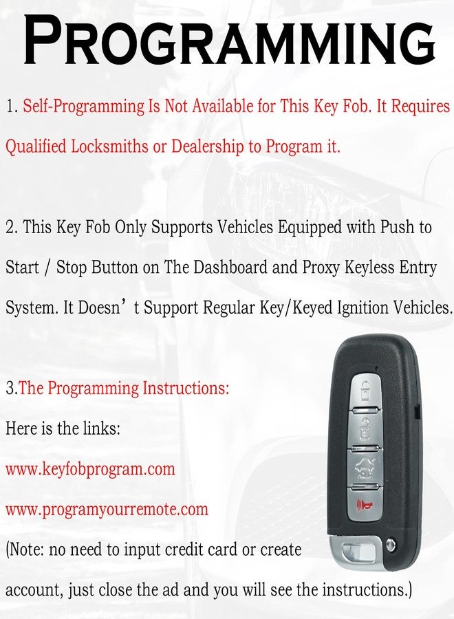 SUPALAND مفتاح بديل من SUPALAND يناسب سيارات هيونداي سوناتا، جينيسيس (2010-2014)، أزيرا، إيكوس، كيا أوبتيما (2009-2013)، ريا، سورينتو، فورتي، بورريجو، جهاز تحكم عن بعد للدخول الذكي بدون مفتاح SY5HMFNA04 - Image 4