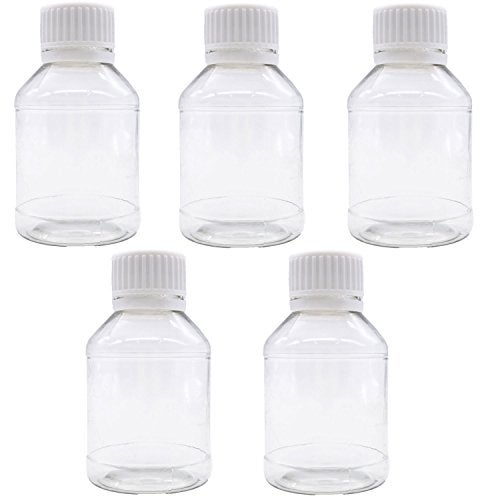TRENDBOX TRENDBOX TrendBox Pack of 5 - Clear Empty PET Mini Storage 100ml/100g/100cc Bottles Hard Plastic Durable Turn Screw  - Image 1