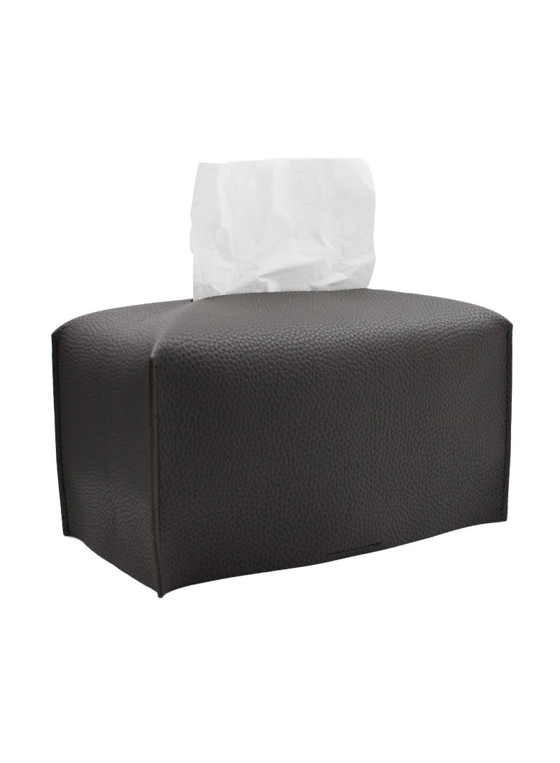 Decorative PU Leather Tissue Box Holder,  Tissue Box Organizer for Bathroom Vanity Countertop, Night Stand, Bedroom Dresser, Office Desk, Car .