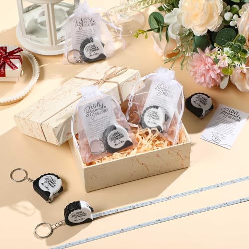 Loetere 25 Sets Wedding Favors for Guests Tape Measure Keychains with Cards Gift Bags for Bridal Shower Wedding Party Souvenirs - Image 5