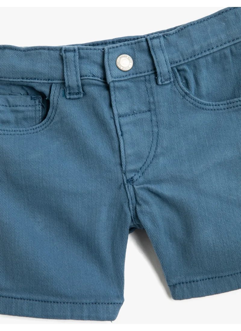 KOTON Denim Shorts Pocket Cotton