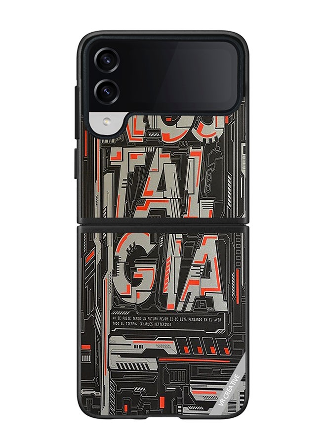 VR CREATIVE Protective Case Cover For Samsung Galaxy Z Flip4 Nostalgia Design Multicolour - Image 1