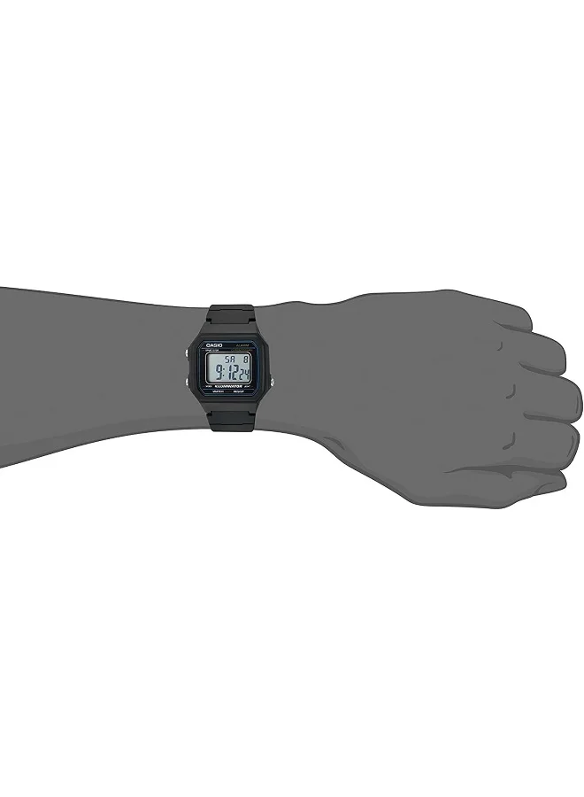كاسيو Men's Digital Display Watch With Black Resin Strap - W-217H-1A