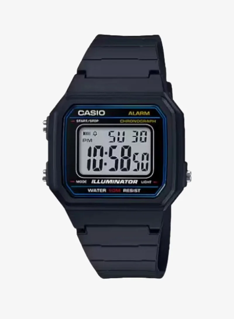 Casio Men's Digital Display Watch With Black Resin Strap - W-217H-1A