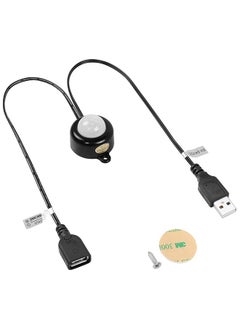 Mini PIR Motion Sensor Switch with USB Interface Cable 2A PIR Infrared Motion Human Body Sensor Detector Switch Light Sensor Adjustable, for LED Strip