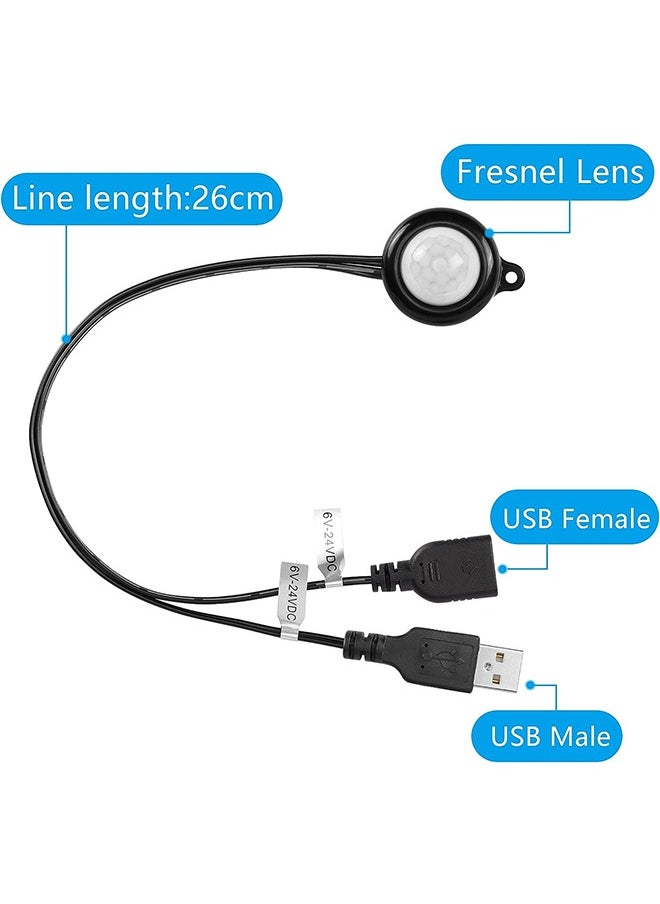 Generic Mini PIR Motion Sensor Switch with USB Interface Cable 2A PIR Infrared Motion Human Body Sensor Detector Switch Light Sensor Adjustable, for LED Strip  - Image 2