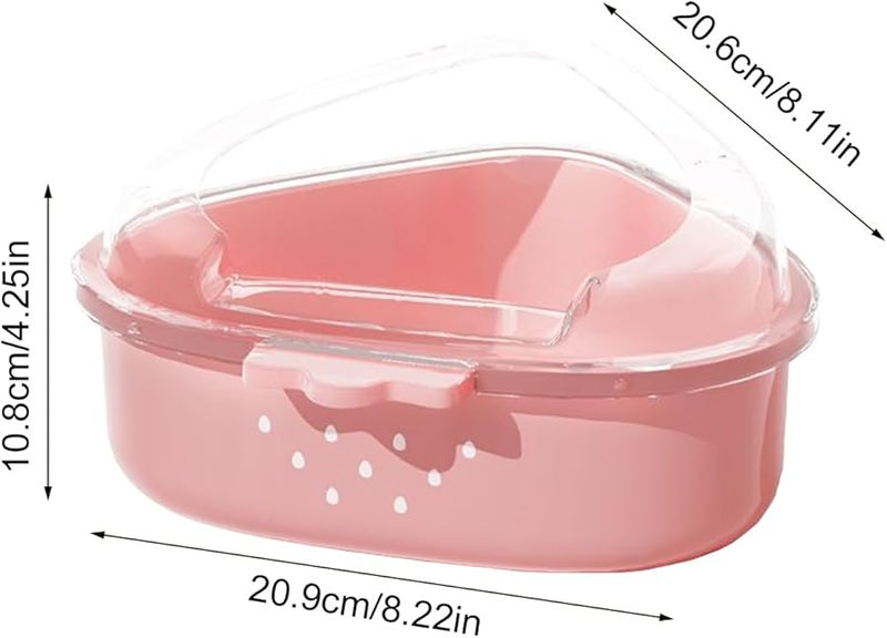 حاوية استحمام كبيرة شفافة للهامستر من الرمل مقاس 12 بوصة متعددة الوظائف للعناية والاختباء واللعب - Image 3