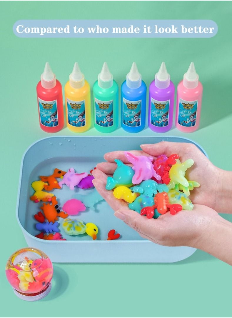 مس تيارا مجموعة ألعاب Magic Water Elf Beads ، مجموعة صانع اسفنجي DIY ، مخلوق حيوانات البحر الهلام ، مجموعة حاويات حسية ، 6 ألوان ، أنشطة إبداعية للأطفال والأطفال من سن 3 سنوات فما فوق (المحيط)  - Image 4