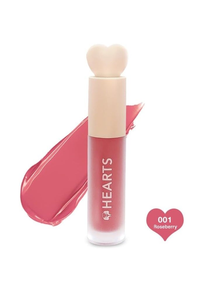 Hearts أحمر شفاه سائل مات قلوب - 001 توت الورد - Image 2