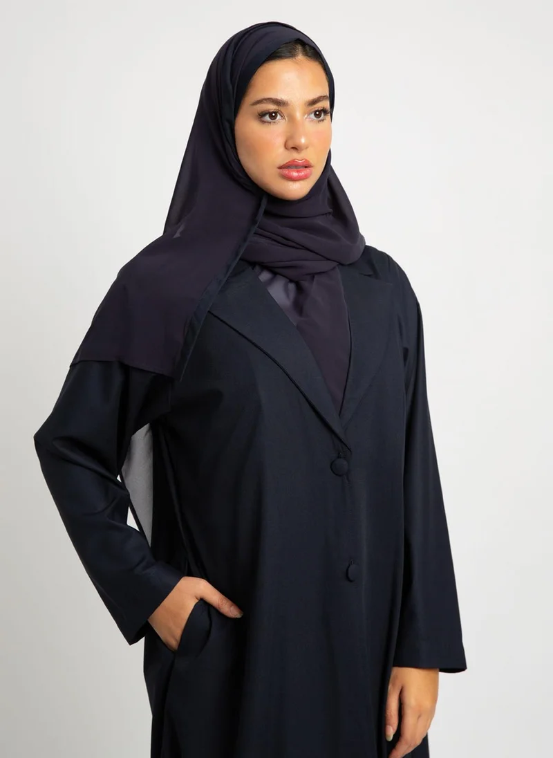 Kaafmeem Navy Suit A-Cut Abaya