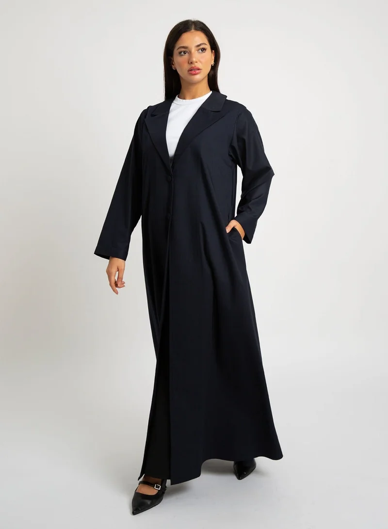 Kaafmeem Navy Suit A-Cut Abaya