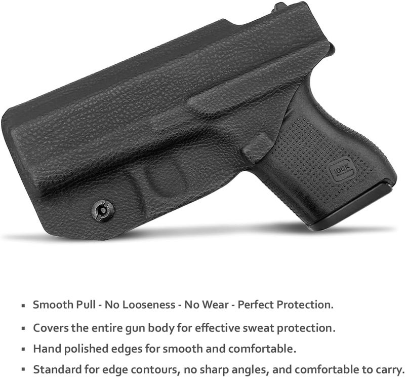 POLE.CRAFT IWB Kydex Holster Custom Fits: Glock 43 / Glock 43X - Inside Waistband Carry Holster - Adj. Cant Retention - Cover Mag-Button - No Wear - No Jitter - Image 2