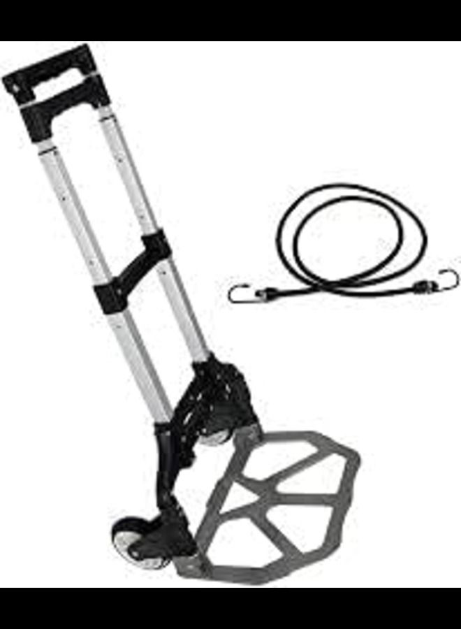 ABBASALI Portable Folding Hand Truck Aluminium Luggage Trolley Cart and Dolly 175 lbs Capacity with Black Bungee Cord, Telescoping Handle, PVC Wheels with Double Bearings for Travel Office Auto Moving - Image 1