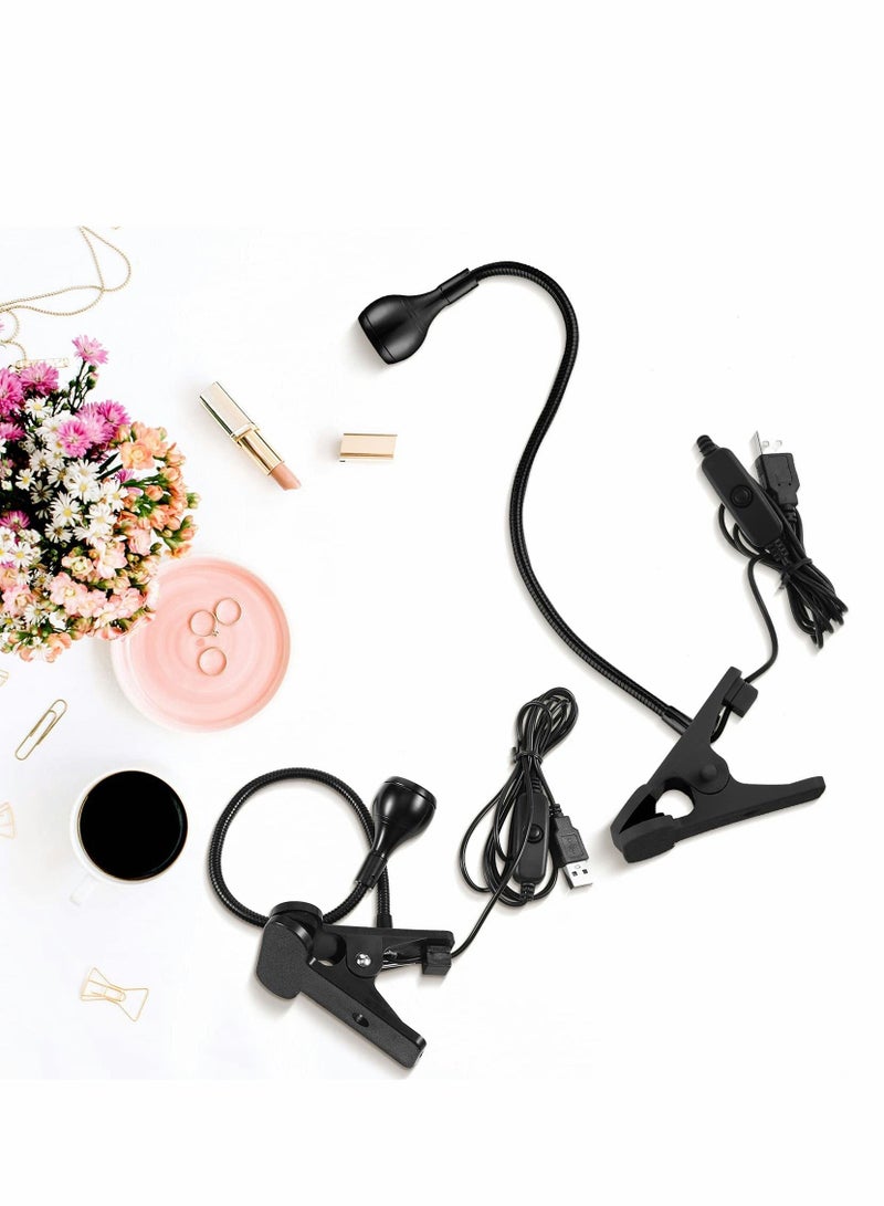 Excefore LED UV Glue Curing Lamp Light, Big Chip 395nm UV LED Light Fixtures with Gooseneck and Clamp Mini Desk Light Clamp Portable Gooseneck for Outdoor Stall Gel Nail Curing, 5V USB Input-Black - Image 5