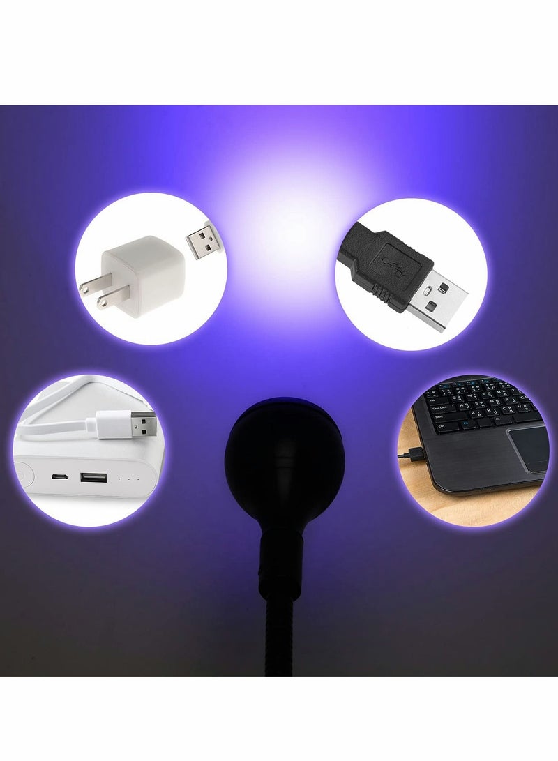Excefore LED UV Glue Curing Lamp Light, Big Chip 395nm UV LED Light Fixtures with Gooseneck and Clamp Mini Desk Light Clamp Portable Gooseneck for Outdoor Stall Gel Nail Curing, 5V USB Input-Black - Image 3