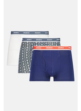 RBX Men 3 Pcs Brand Logo Boxer Brief Set, Multicolor  - Image 1