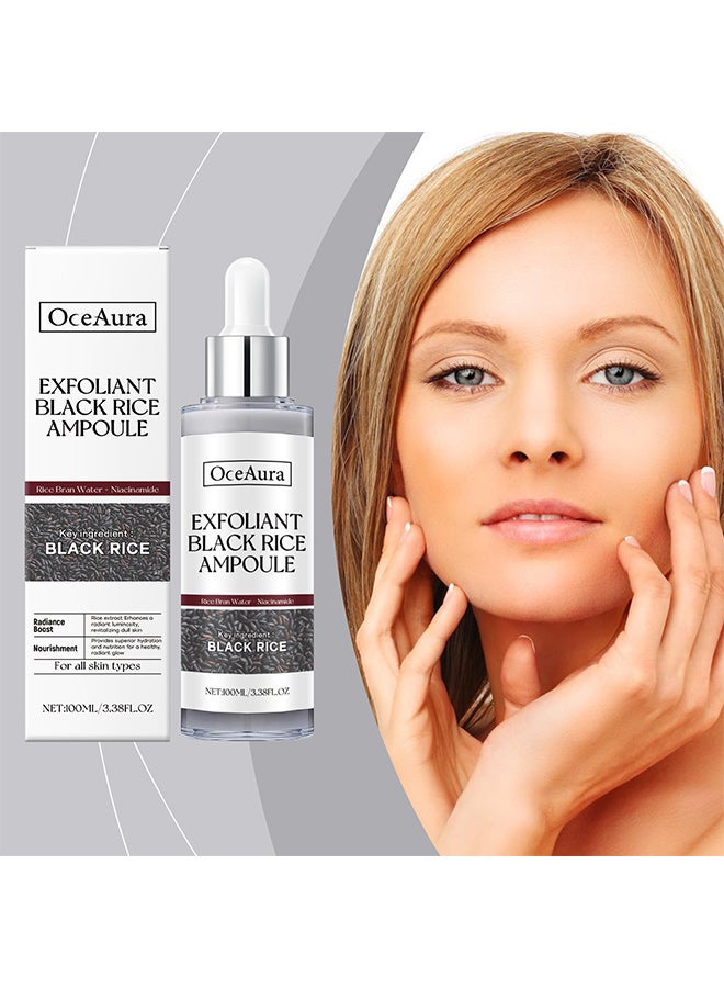  اوساورا محلول تقشير وتفتيح البشرة من الأرز الأسود من OceAura، مقشر لتنظيف الوجه، أمبولة لتنعيم بشرة الوجه - Image 2