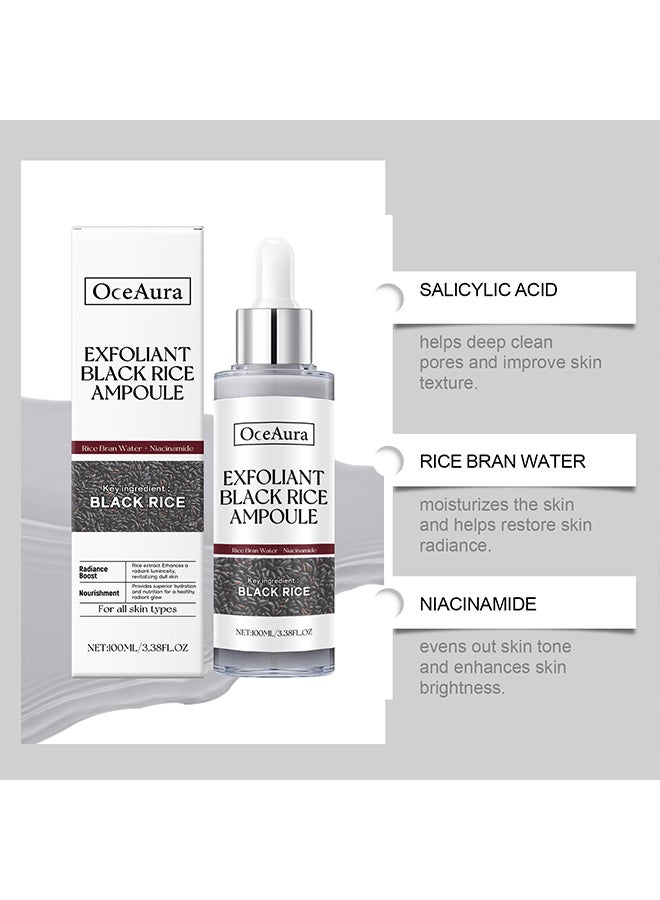  اوساورا محلول تقشير وتفتيح البشرة من الأرز الأسود من OceAura، مقشر لتنظيف الوجه، أمبولة لتنعيم بشرة الوجه - Image 4