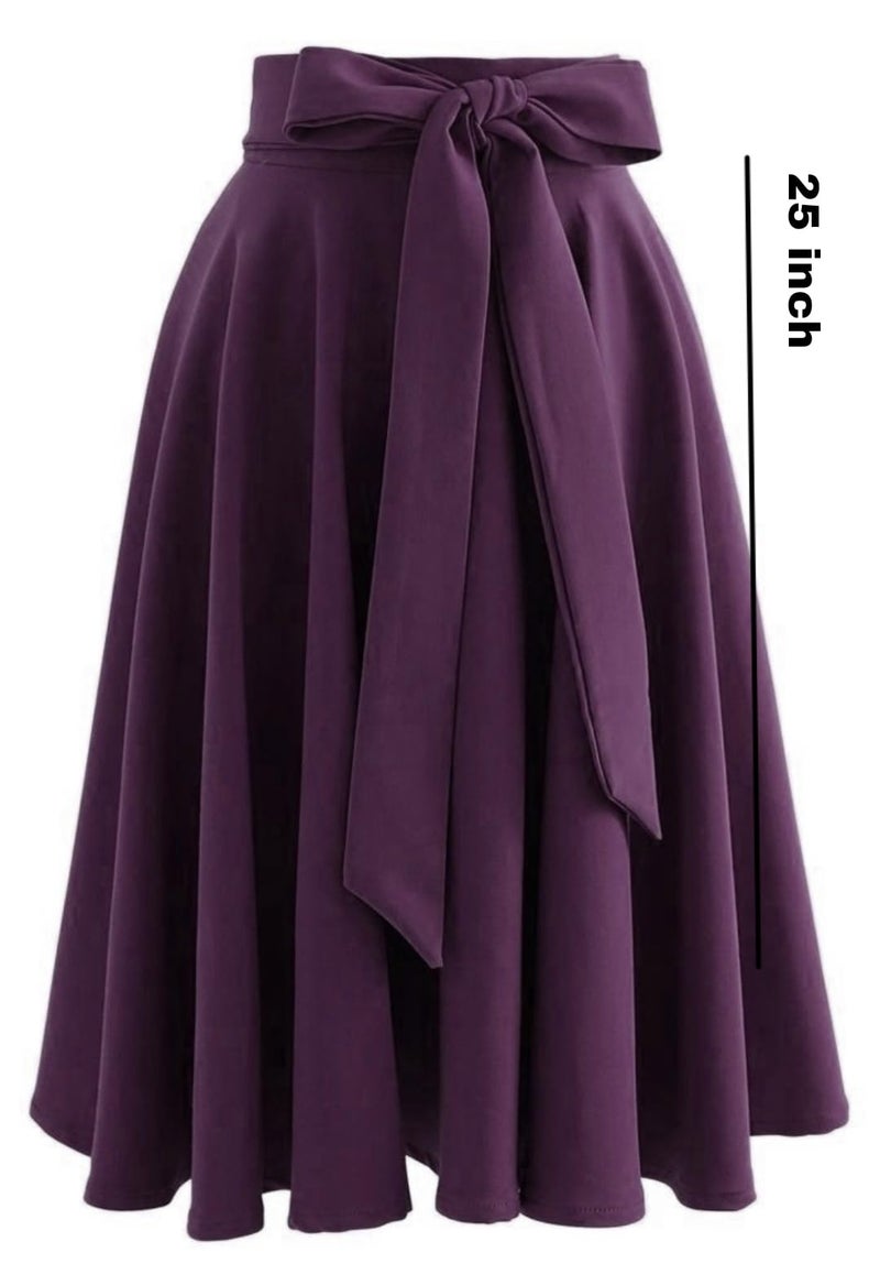 JANAK Creation Women's Poly Crepe Skirt (Wine) - Image 2