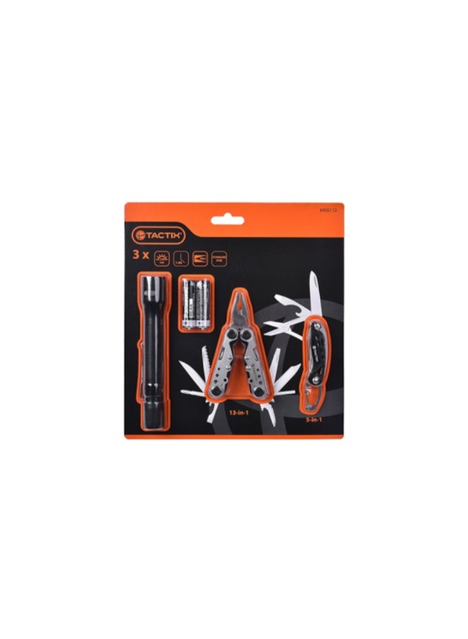 Tactix 3-Piece Mini Multi-Tool Set Silver and Black 2.7 x 24 x 22 cm 900112 - Image 4