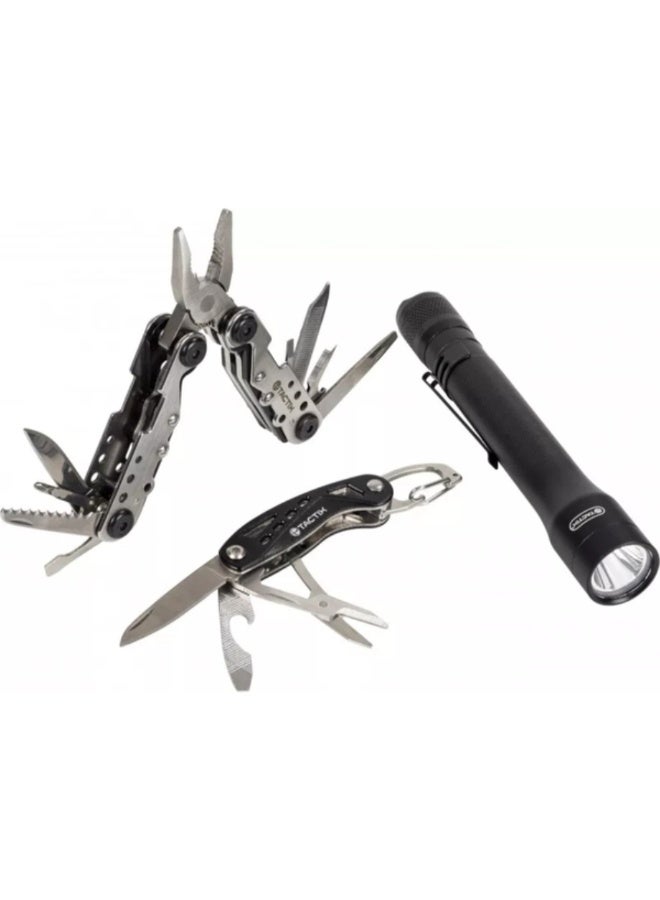 Tactix 3-Piece Mini Multi-Tool Set Silver and Black 2.7 x 24 x 22 cm 900112 - Image 3