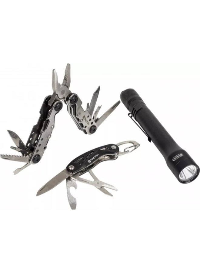 Tactix 3-Piece Mini Multi-Tool Set Silver and Black 2.7 x 24 x 22 cm 900112 - Image 3
