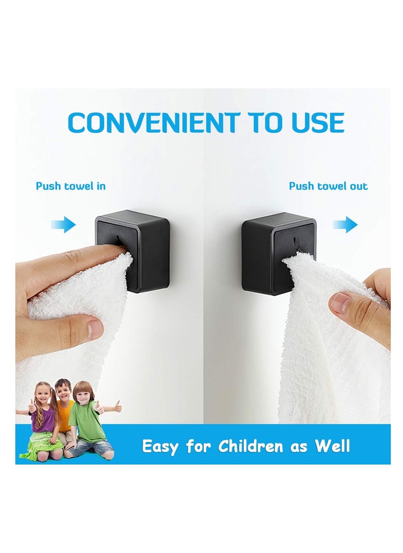 SYOSI Kitchen Towel Hooks, 3 Pack Self Adhesive Towel Holders, Wall Dish Towel Hook, Drill Free Self Adhesive Push Hooks Firmly Hook, Wall Mounted Hand Towel Hook, for Bathroom Home Kitchen RV Camper  - Image 2