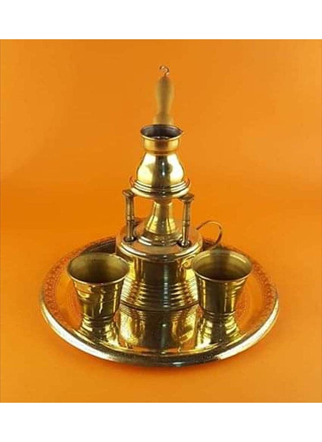 Generic - A Set Of Copper Table  Tray  Two Cups And A Rack - Image 1