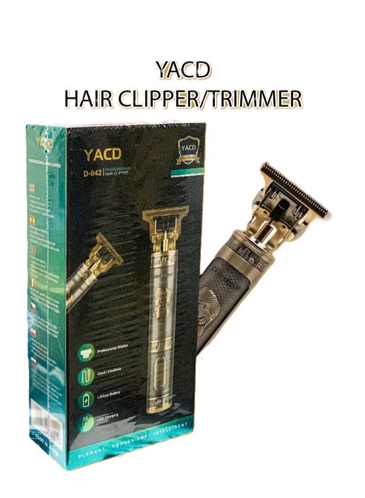 YACD Affordable Elegant Metal Body Cordless Hair Clipper l Best Trimmer l Professional Stainless Blade l USB Charging l Upto 120-Minute Battery Usage l Lithium Battery - Image 1