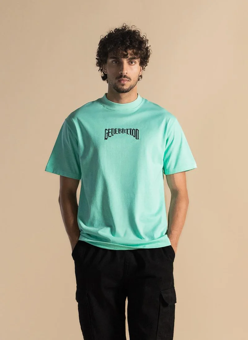 SHAPES CONTRAST PRINTED COTTON T-SHIRT