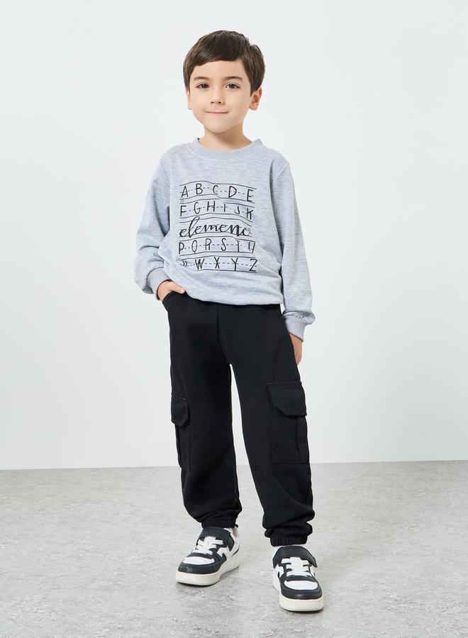 Boys Cotton Elastic Hem Cargo Joggers - Image 1