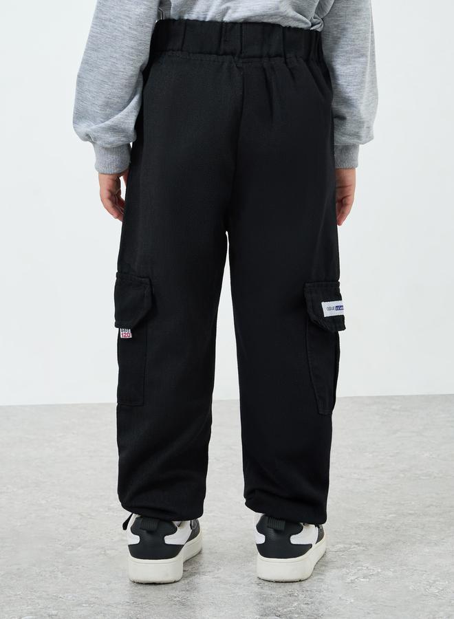 Boys Cotton Elastic Hem Cargo Joggers - Image 3