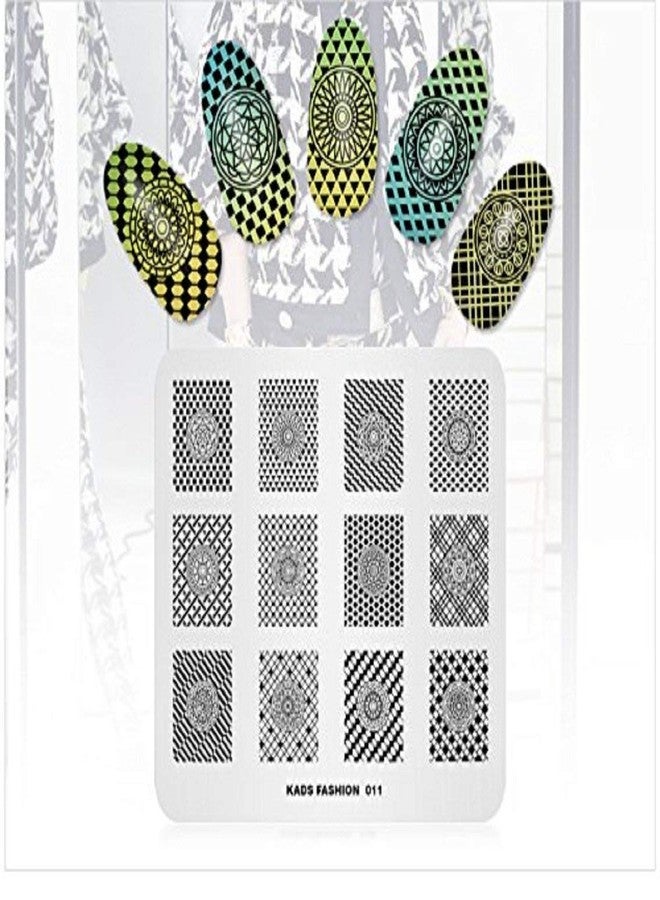 Rolabling 4 Pcs Nail Art Stamping Plate Set Flower French Design Image Template Nail Art Polish Stamping Image Plates for Manicure DIY Print(011) - Image 4