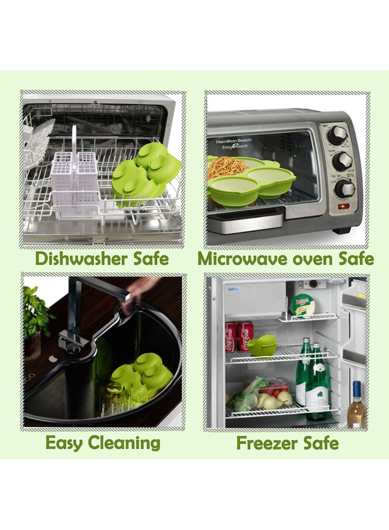 SOLARAE Silicone Baby Feeding Set, First Stage Baby Eating Set, Toddler Self Feeding Dish with Suction Bowl, Plate, Sippy Cup Spoons Forks and Adjustable Bib, Baby Led Weaning Supplies for 6+Months (Green) - Image 5