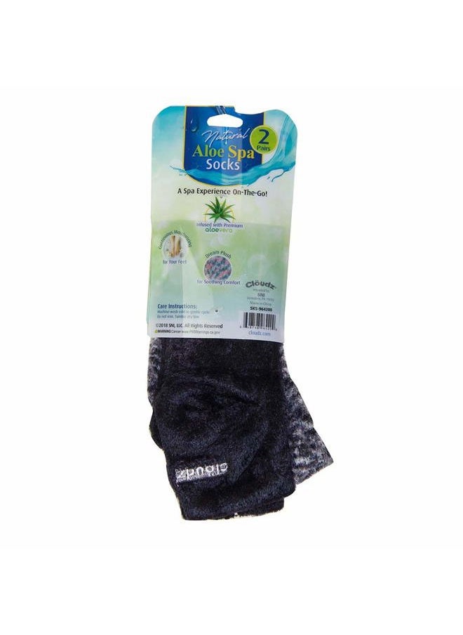 Clöudz - Black Natural Aloe Vera Spa Socks - (2 Pairs/Assorted Solid & Patterned) - Image 1