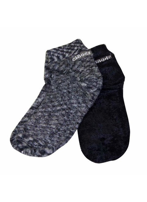 Black Natural Aloe Vera Spa Socks - (2 Pairs/Assorted Solid & Patterned)