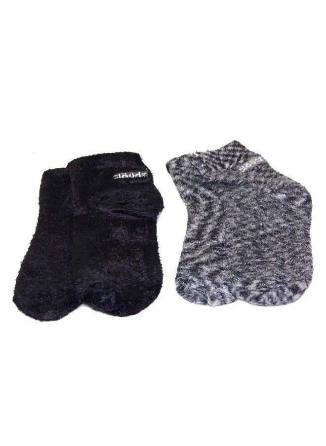 Clöudz - Black Natural Aloe Vera Spa Socks - (2 Pairs/Assorted Solid & Patterned) - Image 1