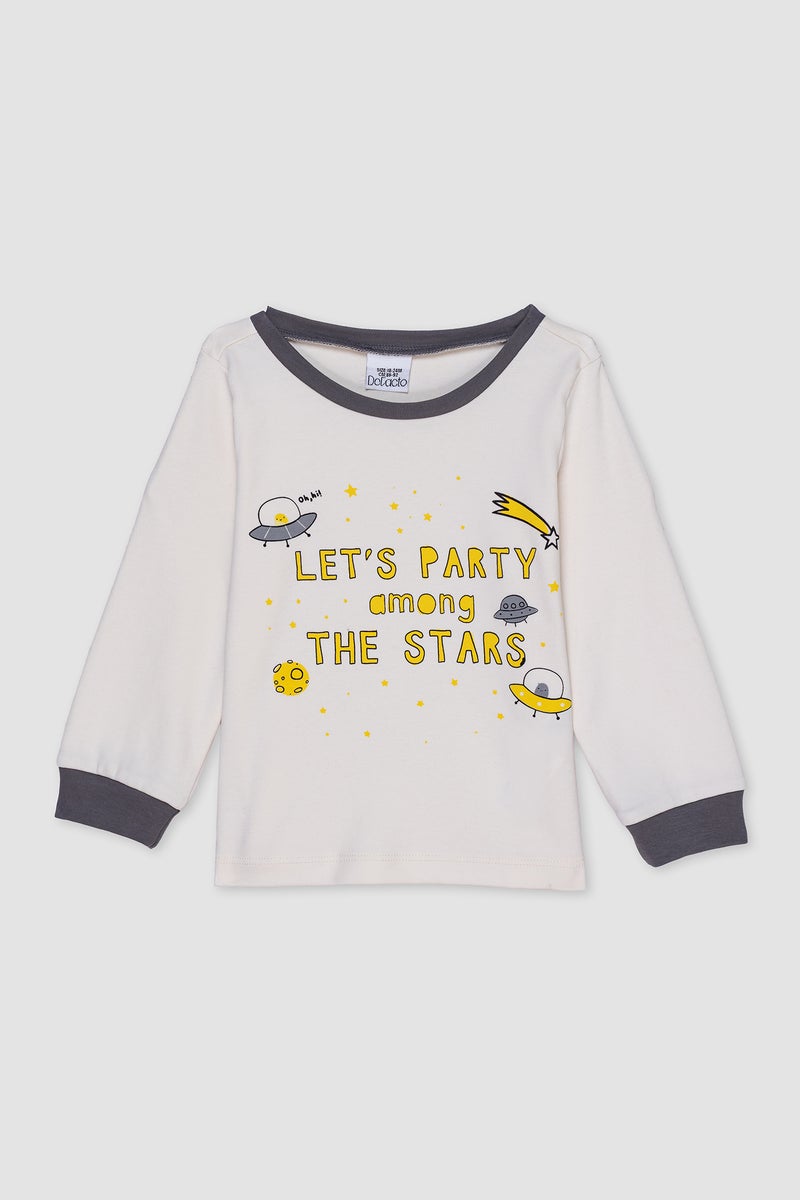 ديفاكتو طقم بيجاما بيبي اولادي قصة عادية بطبعة نجم - قطعتين - Image 2