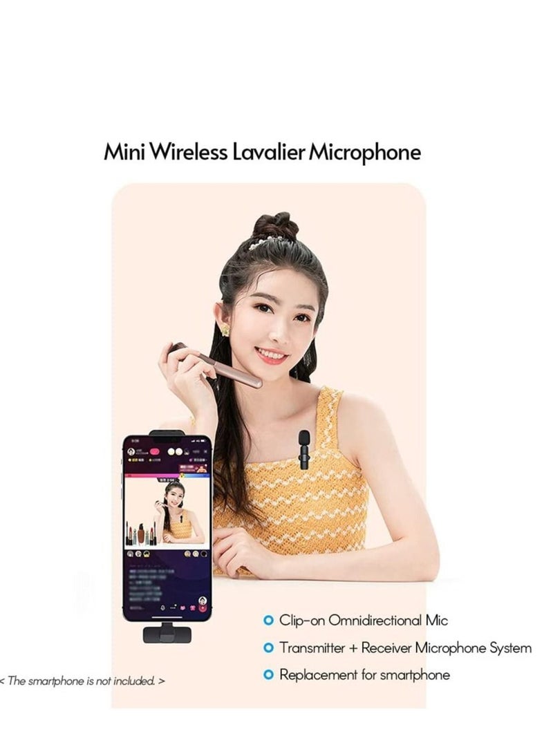 Mini Wireless Clip-on Lavalier Microphone Omnidirectional Mic 2 Transmitter 1 Receiver with Wind Muff Type-C Port Replacement for Android Smartphone Live Stream Interview Video Conference - Image 4